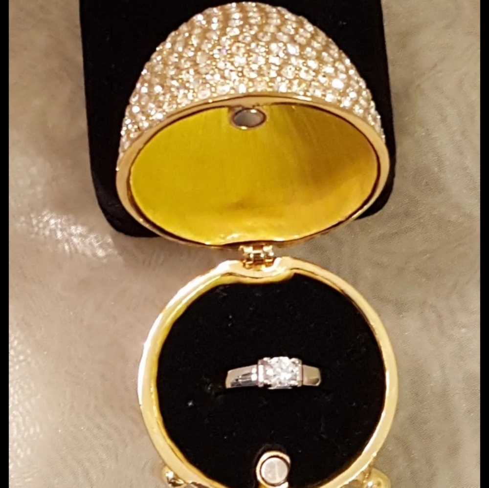 Dazzling ice white gold over .925 silver ring